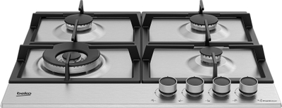 Plitë gazi Beko HIAW64225SXE, 60 cm, 4 vende gatimi, çelik inox