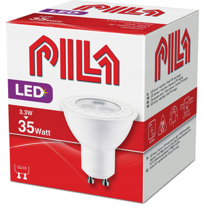 Llambë LED Pila GU10, 3.3W 230lm 2700K, kënd 36°