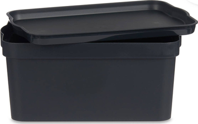 Kuti plastike ruajtje me kapak, 7.5L, 21 x 14.2 x 32 cm, antracit