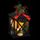 Fanar dekorativ Feeric Christmas, 3 qirinj LED, efekt flaka, i kuq