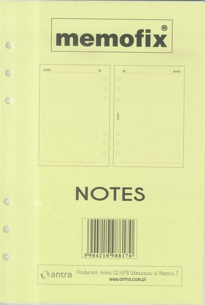 Fletë shënimi Antra A5 Insert For Organizer, format A5, ngjyrë e bardhë