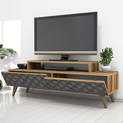 Kredencë TV Hommy Craft City, 140x48.8x41.8 cm, dru arrë, chalcedony