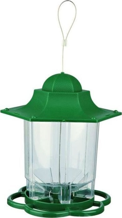 Надворешен хранилник за птици Trixie Lantern, 1.4L, дрво од бор, зелен