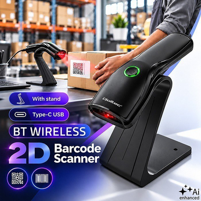 Lexues barkodi Qoltec 52752, pa tela 2.4G, 1D 2D QR EAN, i zi