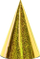 Kapele feste holografike, set 6 copë, 16cm, e artë