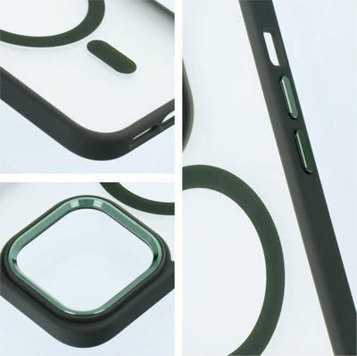 Kapak telefoni MagSafe për iPhone 14 Plus, silikon mat, gjysmë transparent, jeshil