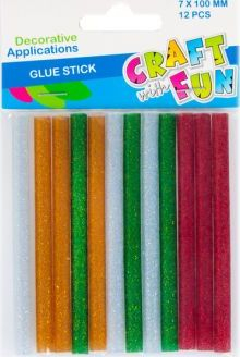 Shkopinj me ngjitës me shkëlqim Craft with Fun, 7 mm, set 12 copë, shumëngjyrëshe