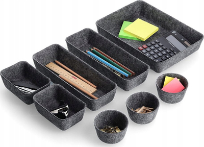 Set organizues Zeller Felt, 8 copë, material filc, gri