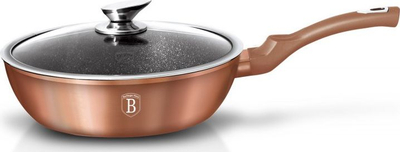Tigan skuqjeje Berlinger Haus Metallic, 24 cm, alumini me veshje mermeri, gri metalik