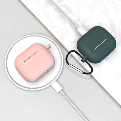 Mbrojtëse Hurtel Case D për AirPods 3, silikoni, me unazë, e zezë