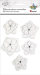 Dekorime letre Titanum Paper Flowers 3D, me ngjitës vetë, 5 copë, të bardha