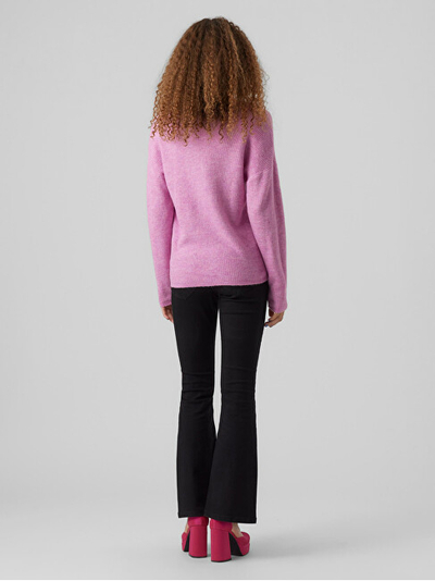 Pulovër Vero Moda Regular Fit VMCREWLEFILE 10233357, rozë