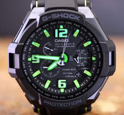 Orë dore për meshkuj Casio G-Shock GW-4000, e zezë/gjelbër