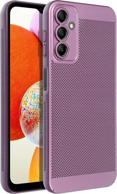 Maskë telefoni Breezy për Samsung Galaxy A14 4G, plastike, me vrima ajrimi, vjollcë