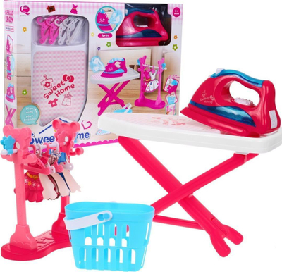 Сет играчка Sweet Home, даска за пеглање со додатоци, розова
