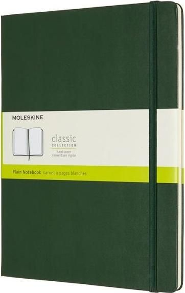 Fletore Moleskine Extra Large Plain Hardcover, faqe të bardha, Myrtle Green