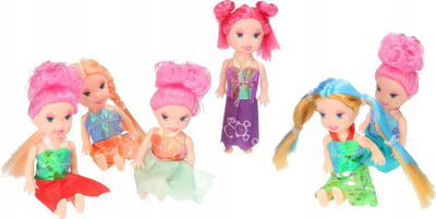 Set kukulla Adar Beautiful Girl, 8cm, 12 copë, shumëngjyrëshe