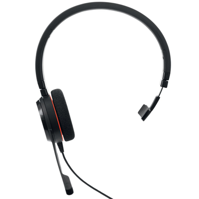 Моно телефонски слушалки Jabra Evolve 20 UC, со микрофон, за компјутер, црни