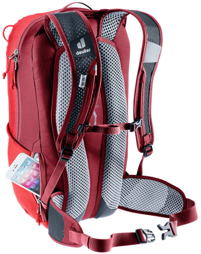 Çantë turistike Deuter Race 16, 16L, sistem ventilimi AirStripes, e kuqe cherry