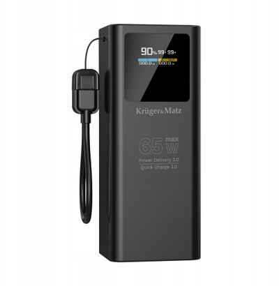 Надворешна батерија Kruger&amp;Matz KM0914, 20000mAh, 65W, црна
