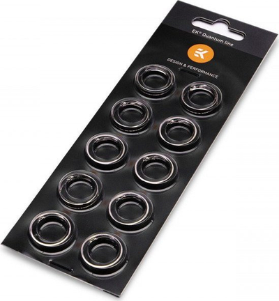 Unaza zbukuruese EK Water Blocks EK-Quantum Torque Color Ring HDC 14, set me 10 copë, alumini, argjend