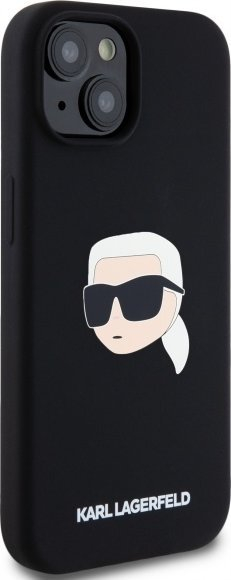 Kapak telefoni Karl Lagerfeld KLHMP15SSKHPPLK, për iPhone 15 6.1", hardcase silikon, i zi
