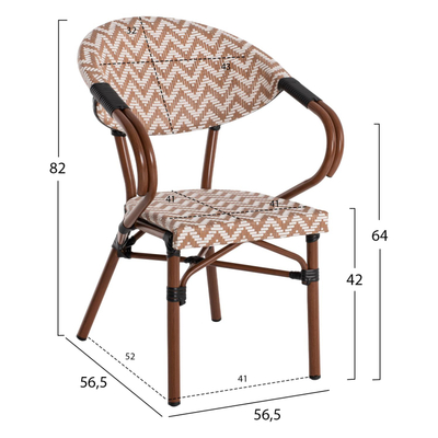 Kolltuk alumini 56.5x56.5x82cm (HM5861.03), kaftë