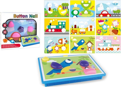 Puzzle edukative Artyk Button Nail, 20 copa, 9 figura, shumëngjyrëshe