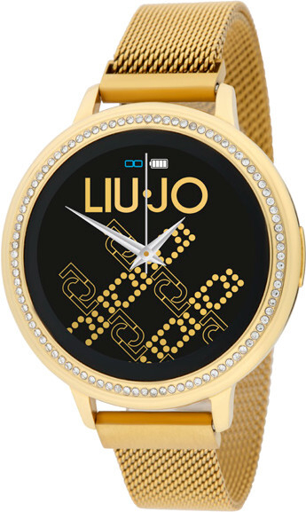 Orë dore për femra Liu Jo Smartwatch Eye Gleam SWLJ071, e artë/zezë