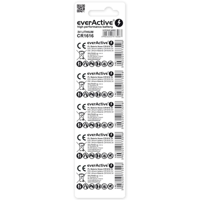 Bateri litium EverActive CR1616, 3V, paketim 5 copë