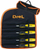 Set daltash druri Drel Feather Wood, 4 copë, dorezë gome, zi verdhë