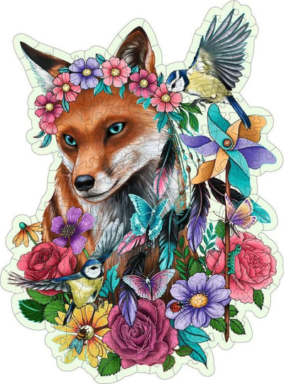Puzzle druri Ravensburger Colorful Fox, 150 copa, shumëngjyrësh