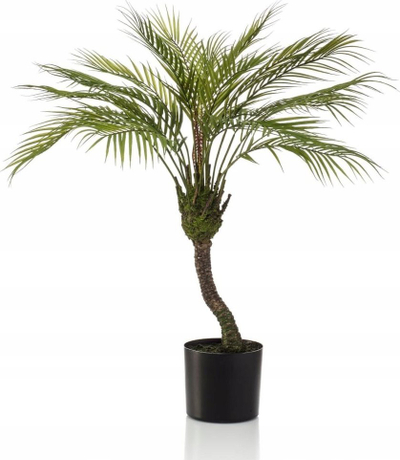 Bimë artificiale Emerald Chamaedorea Palm, 85cm, me vazo, në vazo të zezë