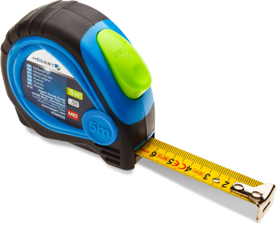 Метар штека Högert Technik HT4M425, 5m x 19mm, self lock, жолт