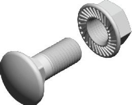 Set bulon Baks SGKFM8X20, kokë kërpudhe, me arrë flange, i galvanizuar