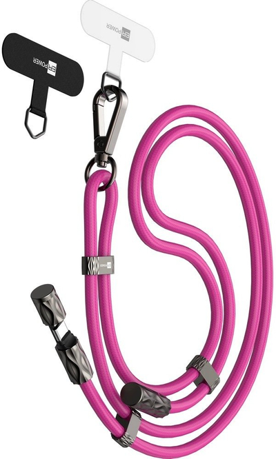 Varësja për telefon ER POWER Snake Lanyard, kabllo USB-C/USB-C 240W, 1.5m, rozë