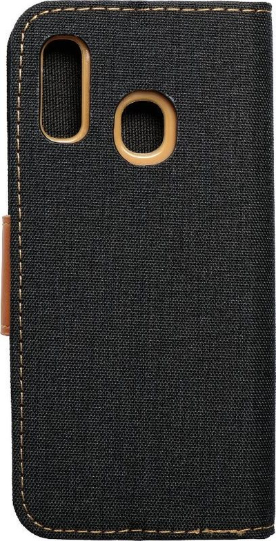 Këllëf librë Canvas për Samsung A20e, me magnet, me xhepa kartash, i zi