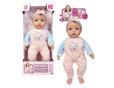 Kukull bebe Natalia Functional Baby Doll 43cm, interaktive, rozë e kaltër