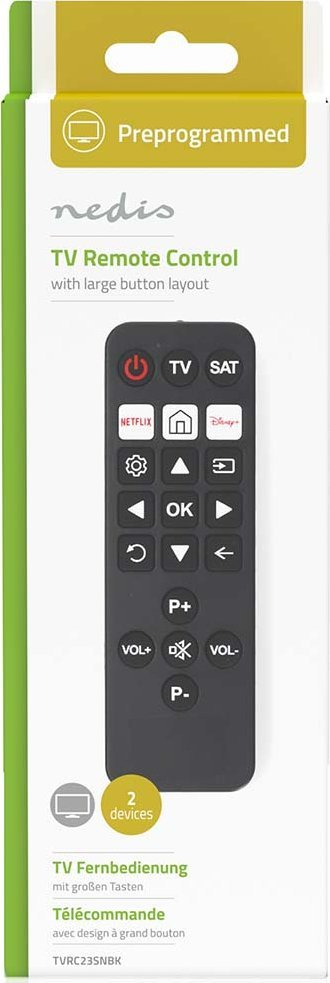 Pilot televizori Nedis TVRC23SNBK, universal, infra të kuqe, i zi
