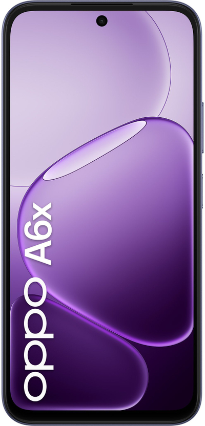 Телефон Oppo A6x, голем екран, двојна AI камера, темно виолетова