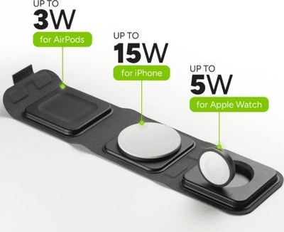 Karikues wireless Zagg Mophie 3 në 1, MagSafe, 15W, i zi