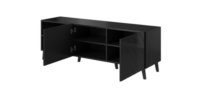 Komodë TV Bed Meble Abeto, 150x42x52cm, e zezë