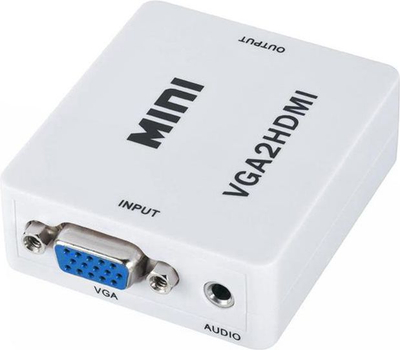 Adapter AV LechPol KOM0846, HDMI në VGA dhe Jack 3.5 mm, i bardhë