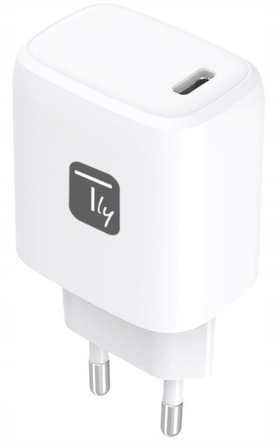 Karikues murit Techly GaN USB C, 20W, me port USB C, i bardhë
