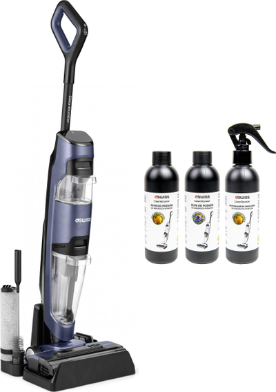 Правосмукалка вертикална 4Swiss VC024 CleanBooster, миење со вода, црна