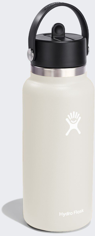 Shishe termike Hydro Flask Wide 32 Oz, me pipë, mavi