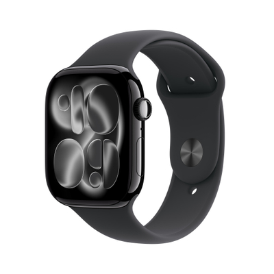 Apple Watch Series 11 GPS 42mm Jet Black Aluminium Case with Black Sport Band, M/L