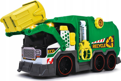 Lodër kamion plehrash Dickie Garbage Truck, 39 cm, me dritë dhe tinguj, shumëngjyrëshe
