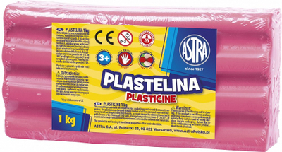Plastelinë Astra Plasticine, 1 kg, rozë e çelët