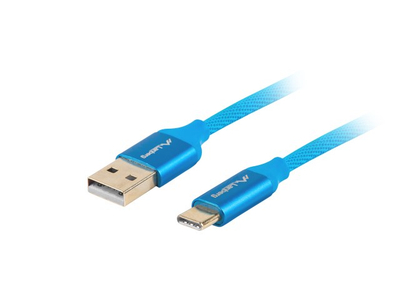 Kabllo Lanberg, USB C / USB A, 1 m, e kaltër